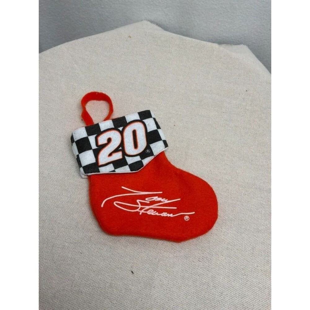 Tony Stewart #20 Nascar Mini Christmas Stocking Trevco Checkered Flag